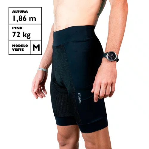 Bermuda Bicicleta Ciclismo DaMatta Freedom Carbon Preto - PAD01