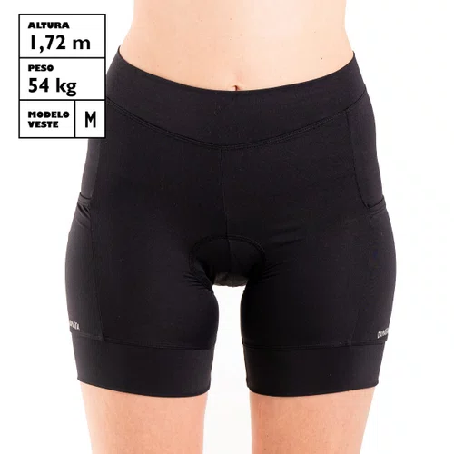 Bermuda Feminina Bicicleta Ciclismo DaMatta Fun Gel Preto