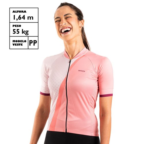 Camisa Ciclismo Bicicleta DaMatta Feminina Chamois Rosa