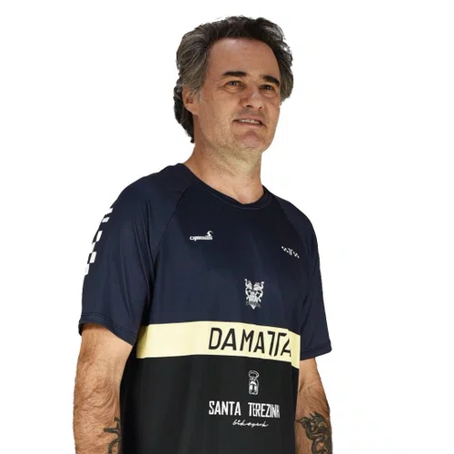 Camisa Bike Enduro Brasão Manga Curta - Azul