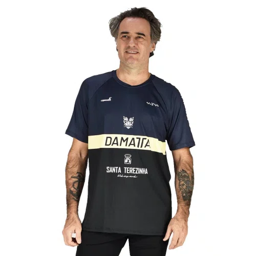 Camisa Bike Enduro Brasão Manga Curta - Azul