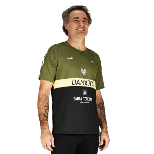 Camisa Bike Enduro Brasão Manga Curta - Verde