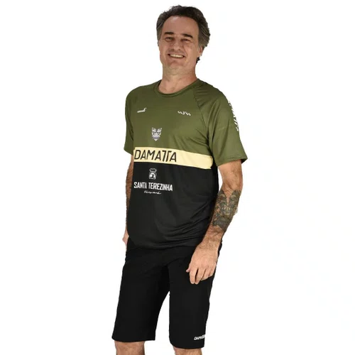 Camisa Bike Enduro Brasão Manga Curta - Verde