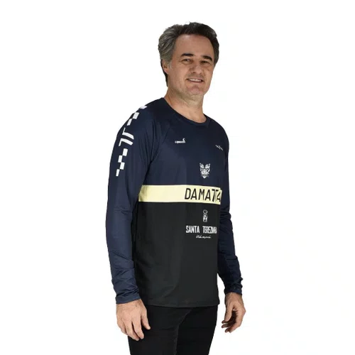 Camisa Bike Enduro Brasão Manga Longa - Azul