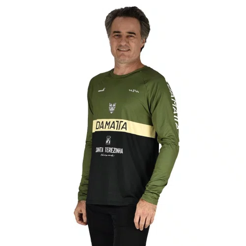 Camisa Bike Enduro Brasão Manga Longa - Verde