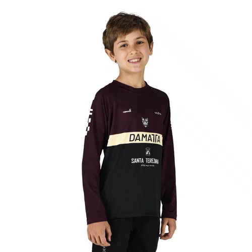 Camisa Bike Infantil Brasão Manga Longa - Vinho