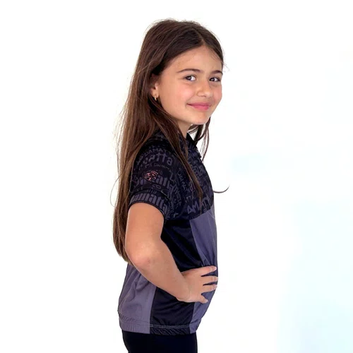 Camisa Bike Infantil H&H Manga Curta - Preto