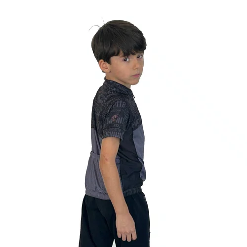 Camisa Bike Infantil H&H Manga Curta - Preto