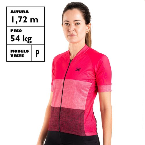 Camisa Ciclismo Bicicleta DaMatta Feminina Skull Rosa