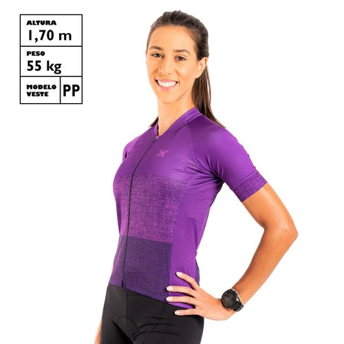 Camisa Ciclismo Bicicleta DaMatta Feminina Skull Roxo