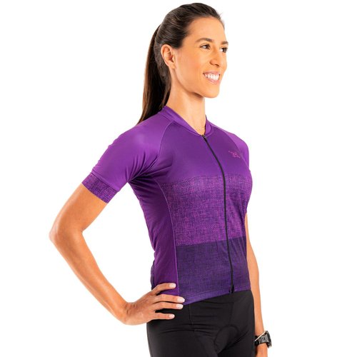 Camisa Ciclismo Bicicleta DaMatta Feminina Skull Roxo