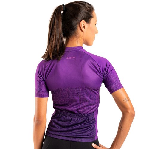 Camisa Ciclismo Bicicleta DaMatta Feminina Skull Roxo