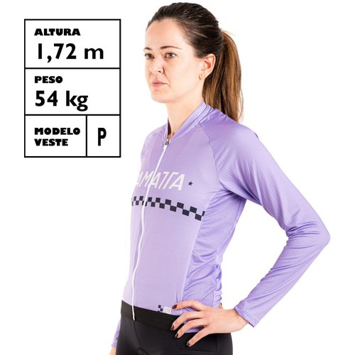 Camisa Ciclismo Bicicleta DaMatta Manga Longa Solid Roxo