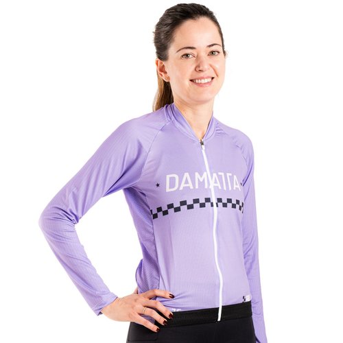 Camisa Ciclismo Bicicleta DaMatta Manga Longa Solid Roxo