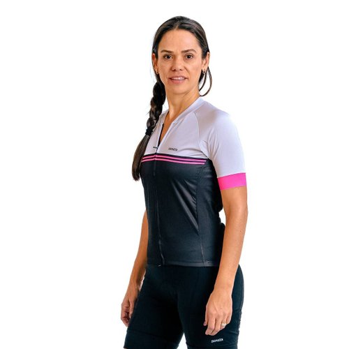Camisa Ciclismo Bicicleta DaMatta Feminina Biker Preto/Cinza