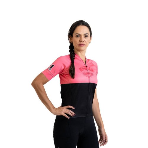 Camisa Ciclismo Bicicleta DaMatta Feminina Mountain Bike Rosa/Preto