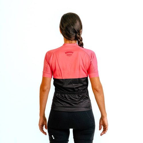 Camisa Ciclismo Bicicleta DaMatta Feminina Mountain Bike Rosa/Preto