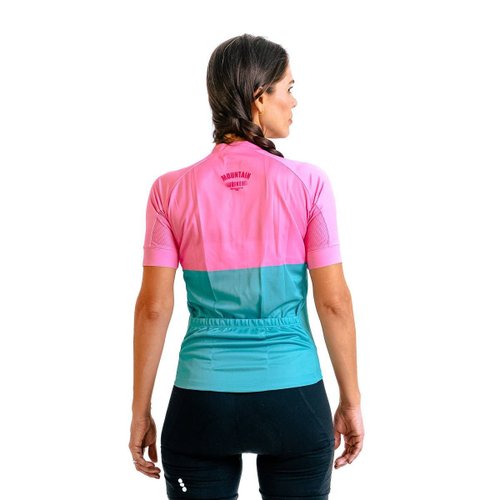 Camisa Ciclismo Bicicleta DaMatta Feminina Mountain Bike Rosa/Verde