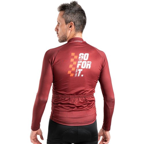 Camisa Ciclismo Bicicleta DaMatta Manga Longa Solid Vinho