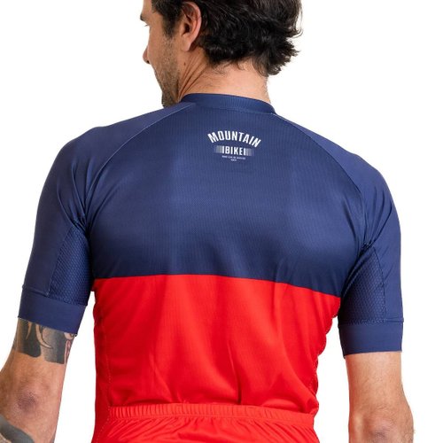 Camisa Ciclismo Bicicleta DaMatta Mountain Bike Azul/Vermelho