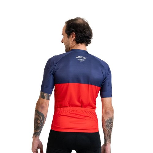Camisa Ciclismo Bicicleta DaMatta Mountain Bike Azul/Vermelho