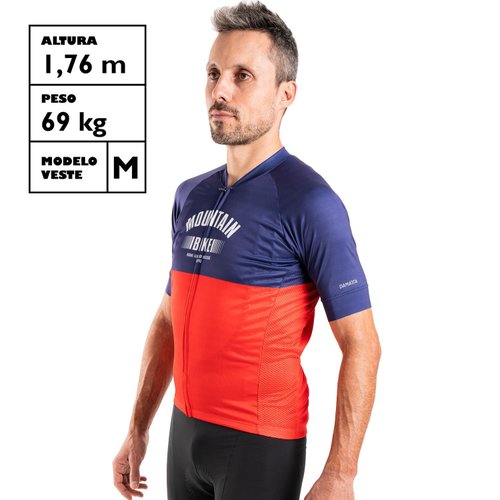 Camisa Ciclismo Bicicleta DaMatta Mountain Bike Azul/Vermelho
