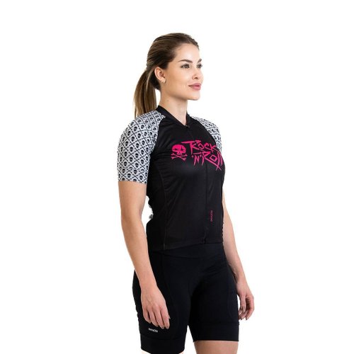 Camisa Ciclismo Bicicleta DaMatta Rock N Roll Cinza/Rosa