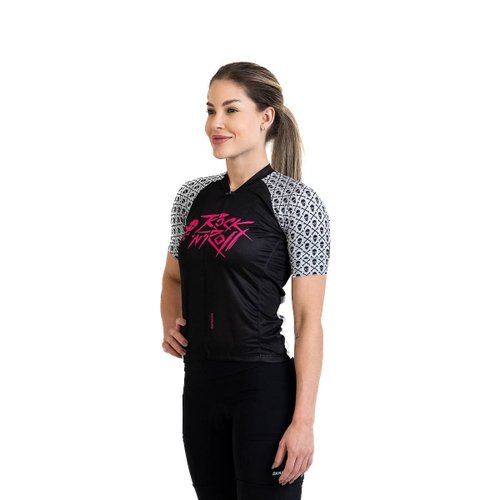 Camisa Ciclismo Bicicleta DaMatta Rock N Roll Cinza/Rosa