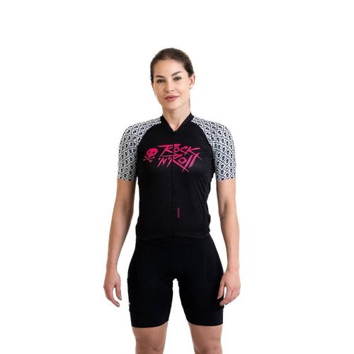 Camisa Ciclismo Bicicleta DaMatta Rock N Roll Cinza/Rosa