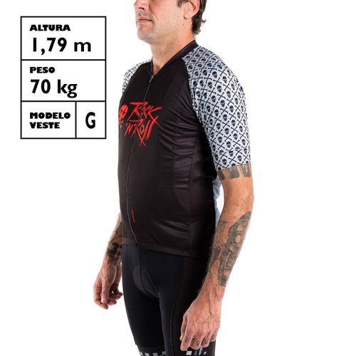 Camisa Ciclismo Bicicleta DaMatta Rock N Roll Preto/Vermelho