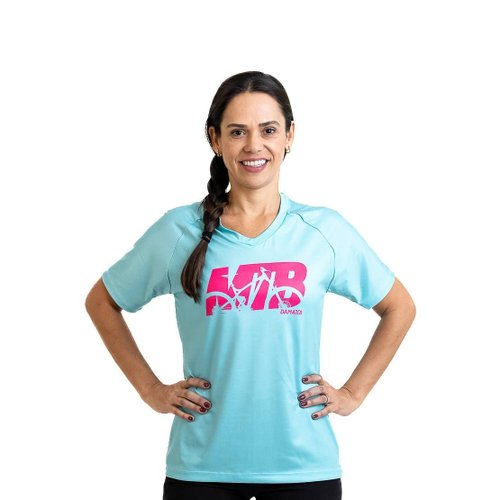 Camisa Ciclismo Bicicleta DaMatta Feminina Mtb Mountain Bike Turquesa