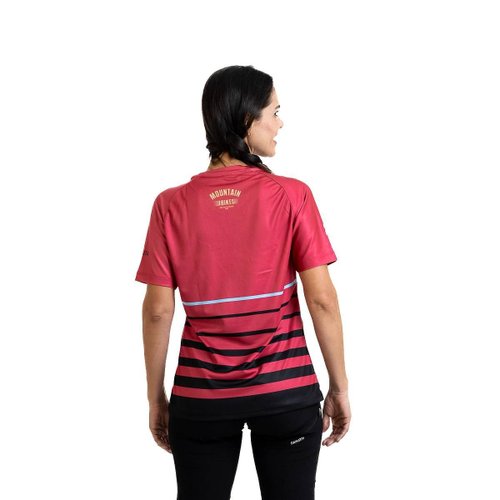 Camisa Ciclismo Bicicleta DaMatta Feminina MTB Rosa/Amarelo