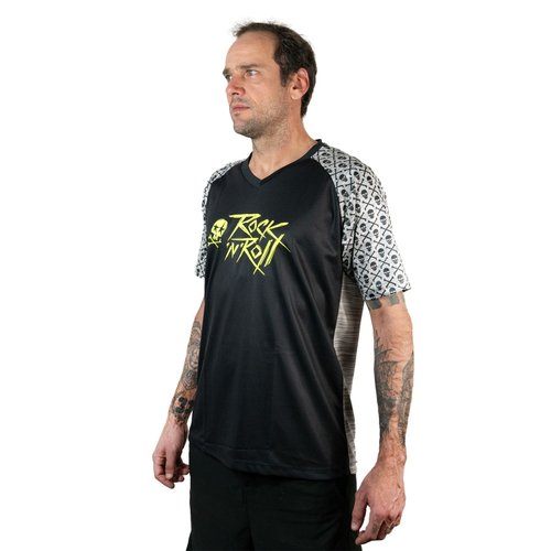 Camisa Ciclismo Bicicleta DaMatta Rock n Roll Enduro Preto/Amarelo