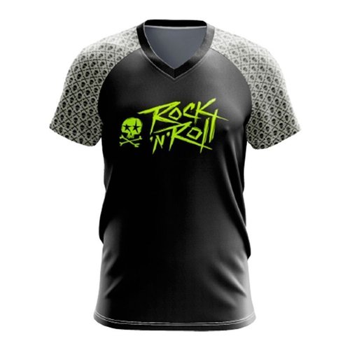 Camisa Ciclismo Bicicleta DaMatta Rock n Roll Enduro Preto/Amarelo