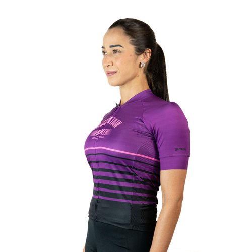 Camisa Ciclismo Bicicleta DaMatta Feminina Mountain Bike Roxo