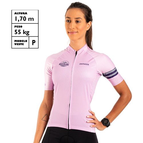 Camisa Ciclismo Bicicleta DaMatta Mountain Bike Feminina Rosa