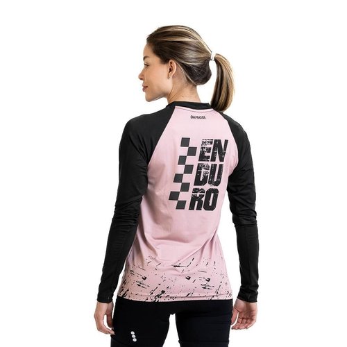 Camisa Race Ciclismo Bicicleta DaMatta Enduro Manga Longa Rosa