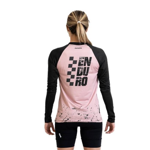 Camisa Race Ciclismo Bicicleta DaMatta Enduro Manga Longa Rosa