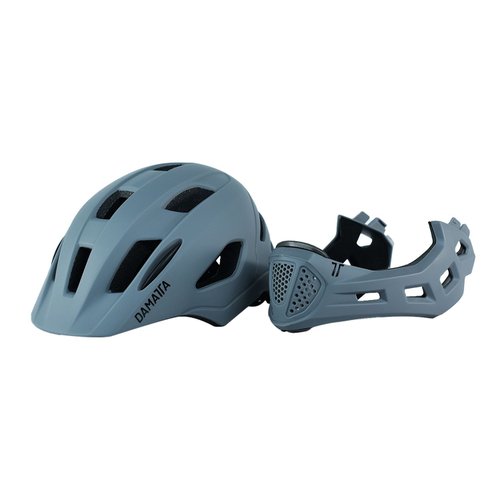 Capacete Infantil DaMatta Ciclismo Bicicleta Fullface Cinza - M