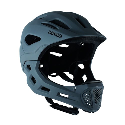 Capacete Infantil DaMatta Ciclismo Bicicleta Fullface Cinza - M