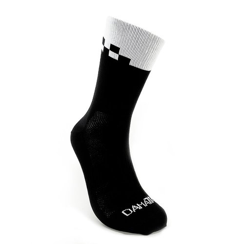 Kit 2 Pares Meia DaMatta Race Poliamida - Preto e Branco