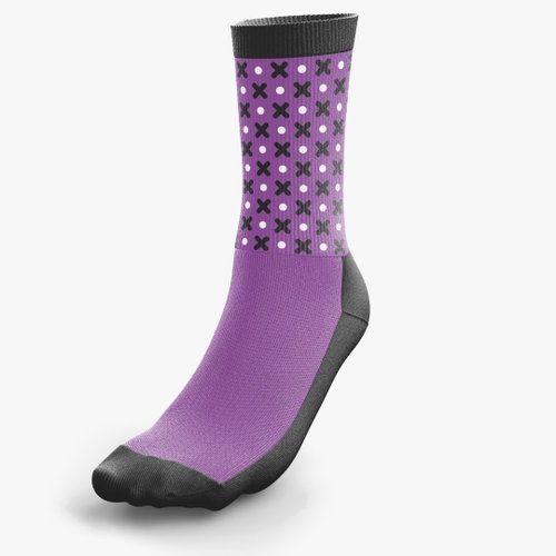 Kit 3 Pares Meia DaMatta Bicicleta Corrida Poliamida - Rosa e Roxo