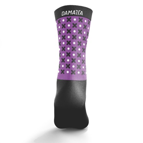 Kit 3 Pares Meia DaMatta Bicicleta Corrida Poliamida - Roxo e Pink