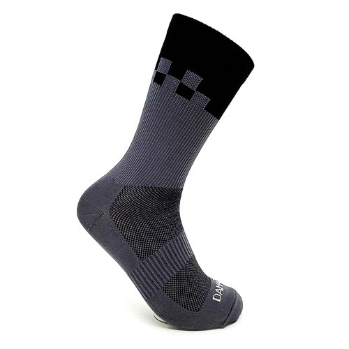 Kit 3 Pares Meia DaMatta Race Poliamida - Cinza e Preto