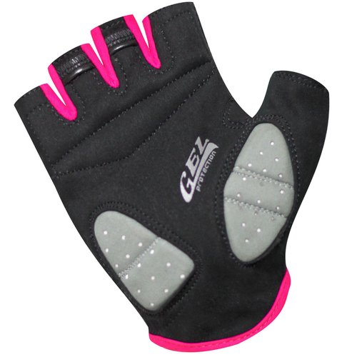 Luvas Flames DaMatta Gel Ciclismo Dedo Curto Preto/Rosa