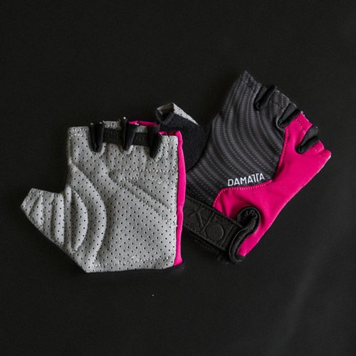 Luvas Infantil DaMatta Ciclismo Dedo Curto Rosa/Preto