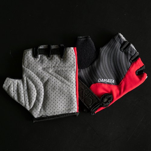 Luvas Infantil DaMatta Ciclismo Dedo Curto Vermelho/Preto