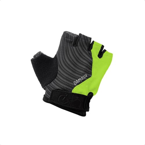 Luvas Infantil DaMatta Ciclismo Dedo Curto Amarelo/Preto