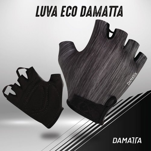 Luvas Eco DaMatta Ciclismo Dedo Curto Preto/Cinza