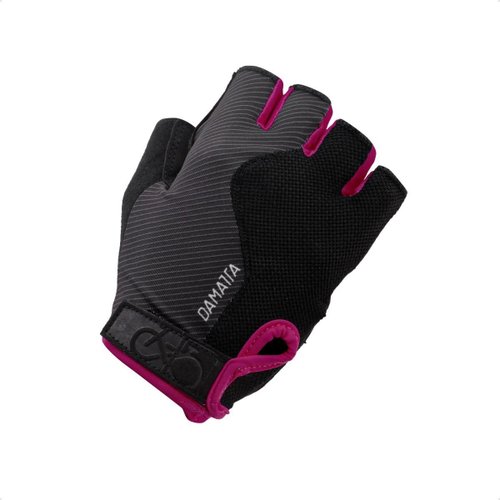Luvas Flames DaMatta Gel Ciclismo Dedo Curto Preto/Rosa
